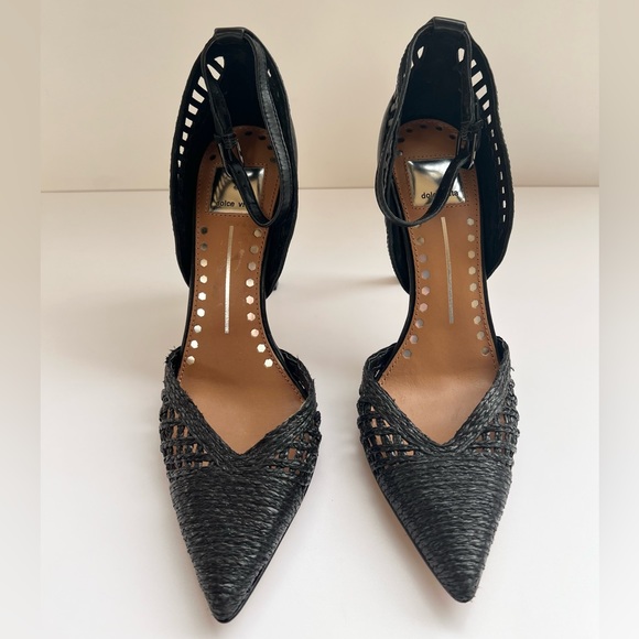 Dolce Vita Kalila O’Dorsay Jute Black Ankle Strap Pumps - Picture 2 of 10